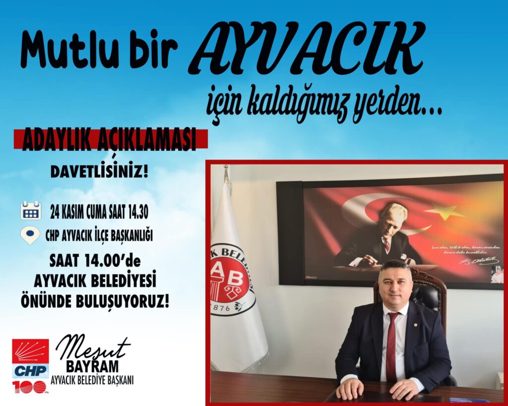 Ayvacık Belediye Başkanı Mesut Bayram, Aday Adaylığı Açıklamasını Yapacağı Günü Ve Tarihi Duyurdu. 2 402655210 3211726285789584 1202711590558821796 n