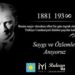 İYİ Parti Çanakkale Milletvekili Rıdvan UZ’un 10 Kasım Atatürk’ü Anma Günü Mesajı.