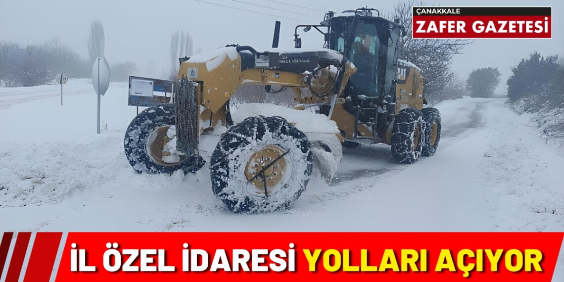 Çanakkale İl Özel İdaresi Kar Sebebi İle Kapanan Yolları Açmak İçin Çalışmalara Devam Ediyor..