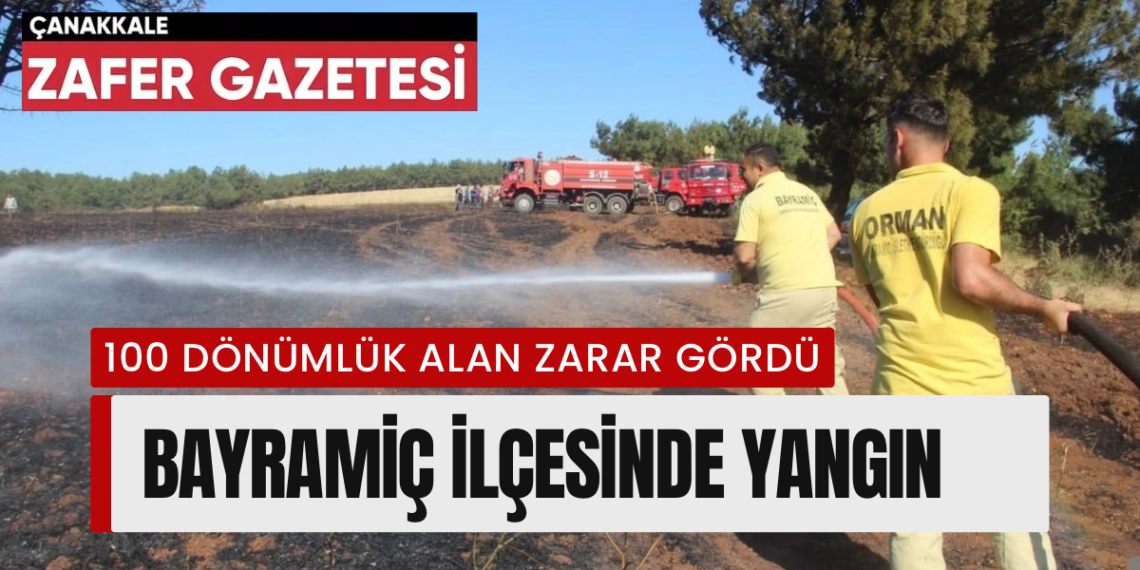 Çanakkale’nin Bayramiç İlçesinde Tarım Arazisinde Yangın
