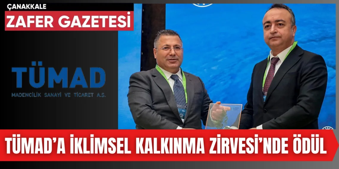 TÜMAD Genel Müdürü Hasan Yücel, İklimsel Kalkınma Zirvesi’nde Ödül Aldı