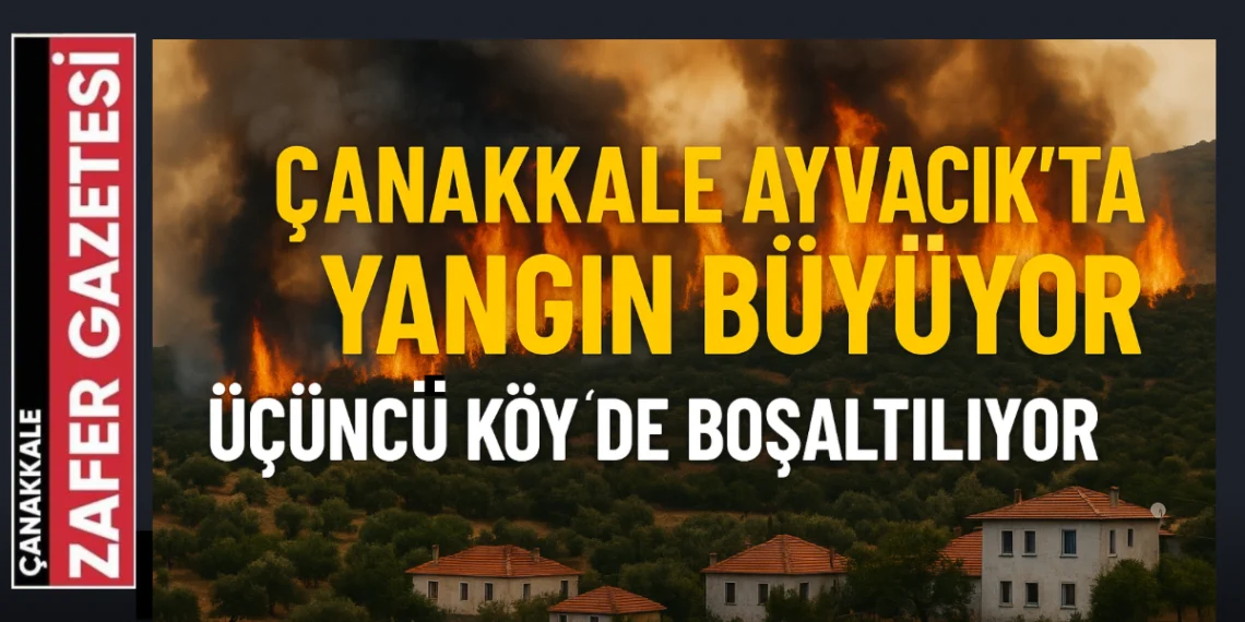 Çanakkale’de Büyük Yangın.! Ayvacık’ta 3 Köy Boşaltılıyor