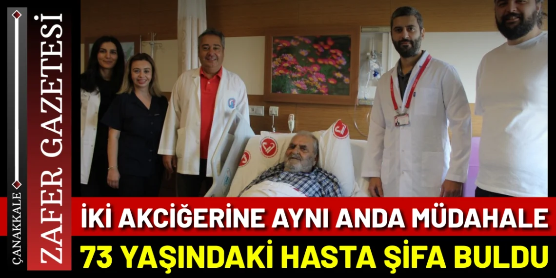 Çanakkale Onsekiz Mart Üniversitesi (ÇOMÜ) Hastanesi, iki akciğerinde de kanser bulunan 73 yaşındaki hastayı başarılı operasyonlarla sağlığına kavuşturdu. 1 Çanakkale Onsekiz Mart Üniversitesi (ÇOMÜ) Hastanesi, iki akciğerinde de kanser bulunan 73 yaşındaki hastayı başarılı operasyonlarla sağlığına kavuşturdu.