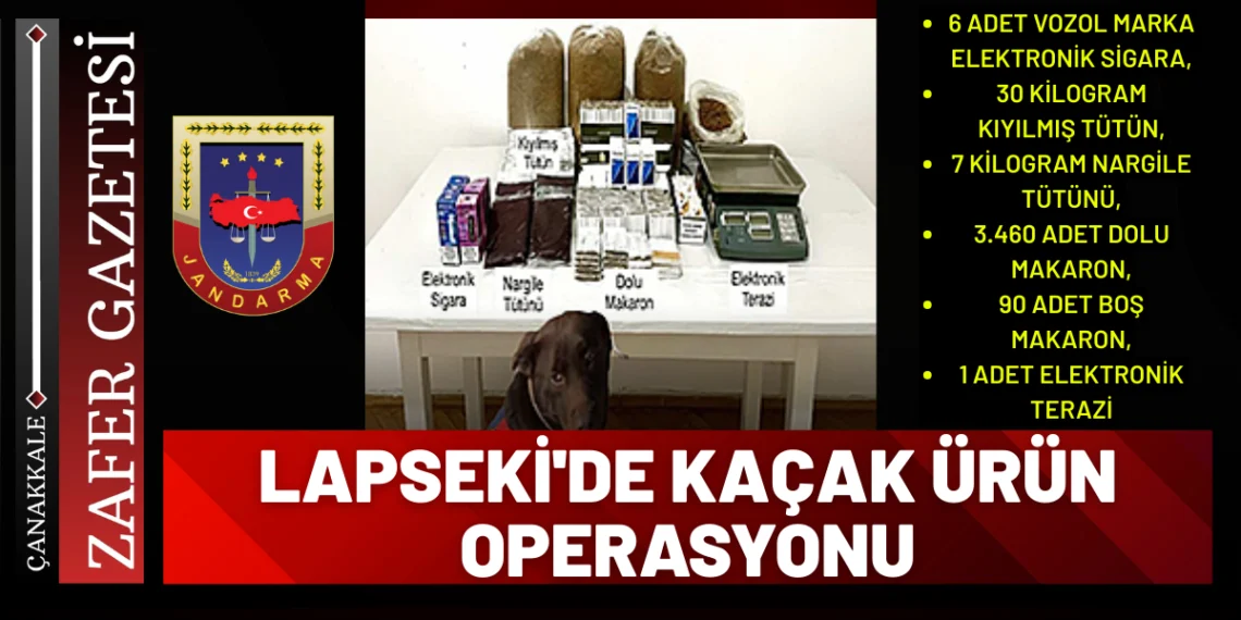 LAPSEKİ’DE KAÇAK TÜTÜN VE ELEKTRONİK SİGARA OPERASYONU