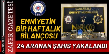 Çanakkale Emniyeti Bir Haftada 24 Aranan Şahsı Yakaladı