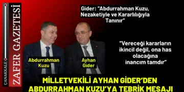 Milletvekili Ayhan Gider’den Abdurrahman Kuzu’ya Tebrik Mesajı