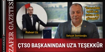 ÇTSO Başkanından Uz'a Teşekkür 2 ÇTSO Başkanından Uz’a Teşekkür