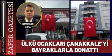 Çanakkale Ülkü Ocakları İl Genelinde Bayrak Astı