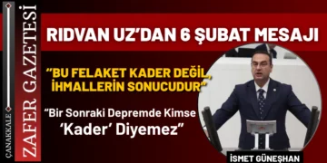 Rıdvan Uz’dan 6 Şubat Mesajı